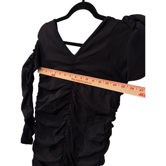 Helmut Lang XS/S Ruched Bodycon Midi Jersey Dress $495 Long Sleeve Black - Picture 10 of 12